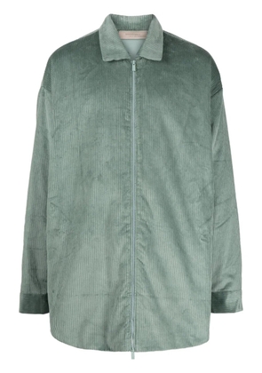 FEAR OF GOD ESSENTIALS corduroy zip-up shirt jacket - Green
