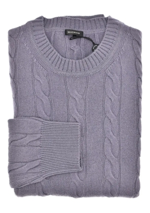 MANRICO CASHMERE cable-knit crew-neck sweater - Purple