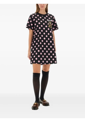Moschino polka-dot teddy-print midi dress - Black
