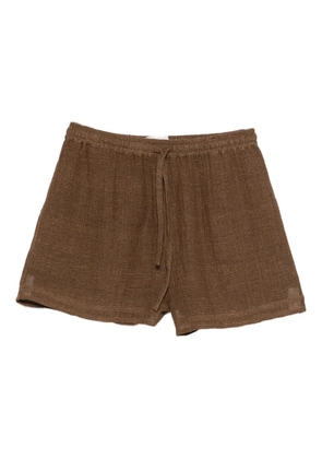 Le Kasha elastic-waist linen shorts - Brown