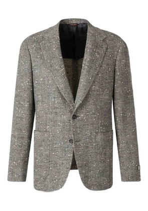 Canali herringbone speckled single-breasted blazer - Neutrals
