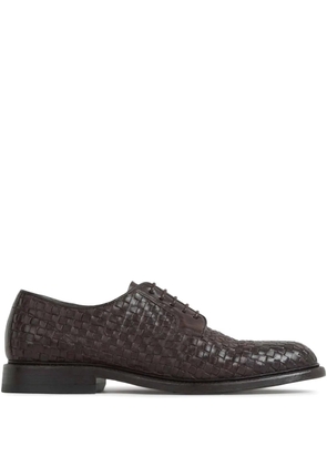 Green George interwoven derby shoes - Brown