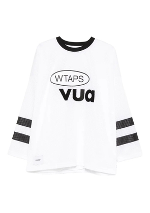 WTAPS Netminder logo striped-detail T-shirt - White