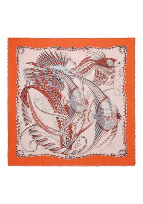 Ferragamo SUMMER2 fish-printed silk scarf - Neutrals