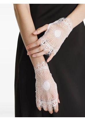 2310 STUDIO lace-detailed fingerless gloves - White