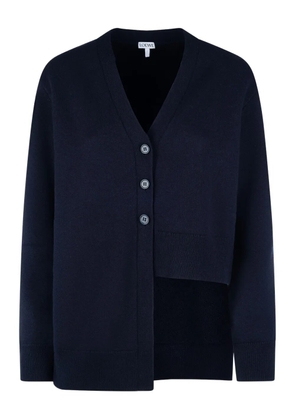 LOEWE button-fastening asymmetric cardigan - Blue