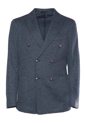Brera double-breasted textured blazer - Blue