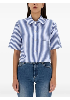 Margaret Howell striped short-sleeve shirt - Blue