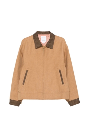 visvim contrast-collar zip jacket - Neutrals