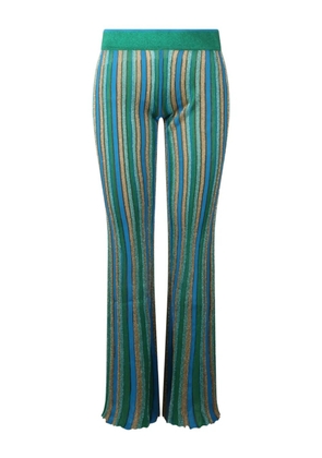 Circus Hotel striped flared trousers - Green