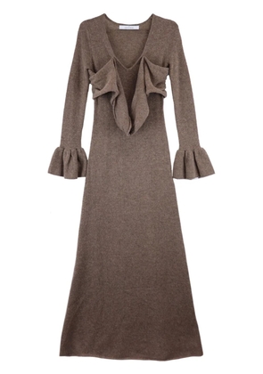 Rokh cross-knitted dress - Brown