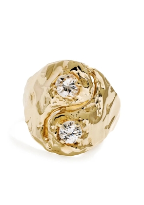 Fie Isolde 14K yellow gold Yin Yang diamond signet ring