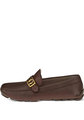 Ferragamo Gancini-buckle leather loafers - Brown