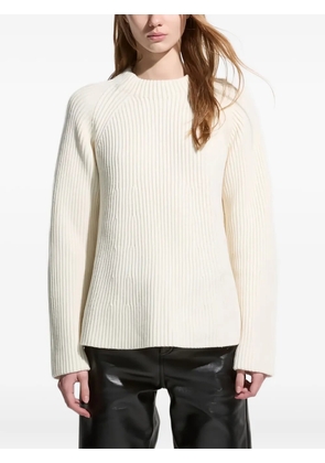 Malo ribbed crew-neck sweater - White