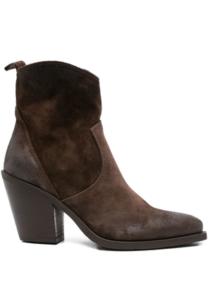 Metisse 85mm Texan pointed-toe block-heel boots - Brown