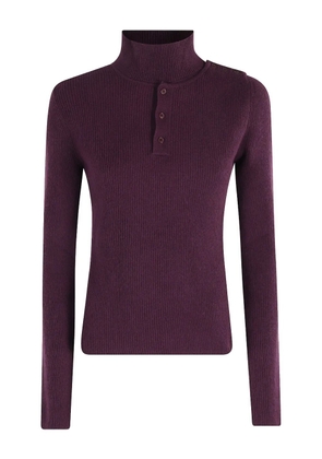 Federica Tosi high-neck button-placket sweater - Purple