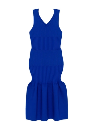 CFCL Fluted ribbed V-neck midi dress - Blue