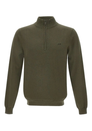 Sun68 half-zip logo-embroidered sweater - Green