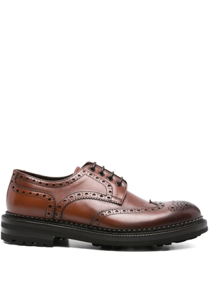 Cenere GB leather brogue lace-up shoes - Brown