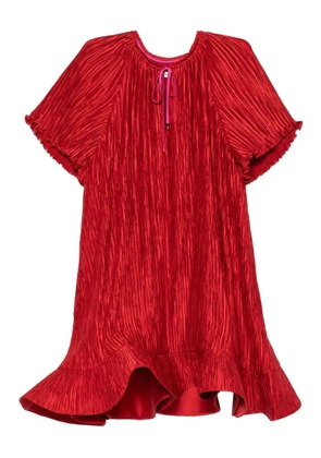Simkhai plissé ruffled mini dress - Red