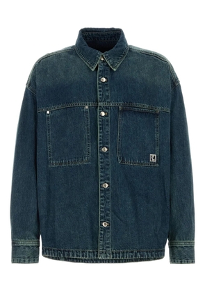 Wooyoungmi logo-plaque denim shirt - Blue
