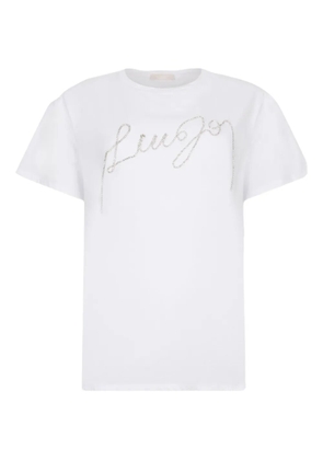 LIU JO rhinestone-embellished crew-neck T-shirt - White