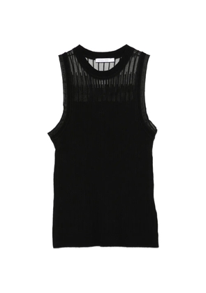 Patrizia Pepe sheer panel knitted top - Black