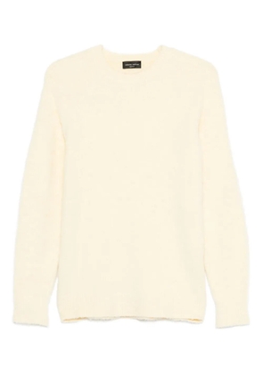Roberto Collina frayed-edge crew-neck sweater - Neutrals
