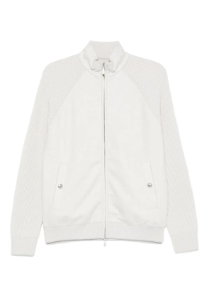 Eleventy panelled bomber jacket - White