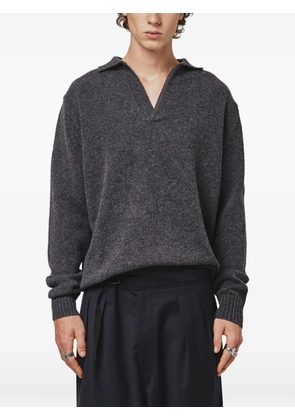 SEVEN GAUGE knitted polo sweater - Grey