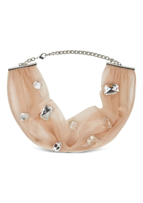 David Koma crystal-embellished choker necklace - Neutrals