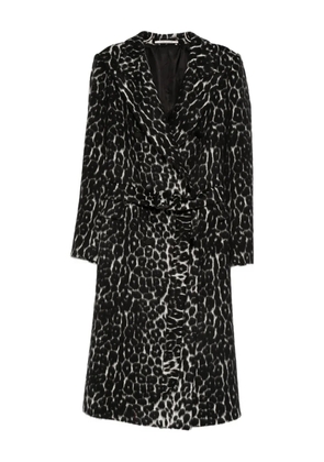 Tagliatore leopard-print coat - Black