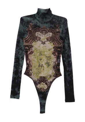 Jean Paul Gaultier high-neck print bodysuit - Blue