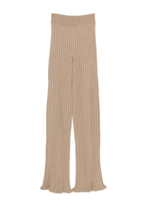 Lisa Yang ribbed flared trousers - Brown