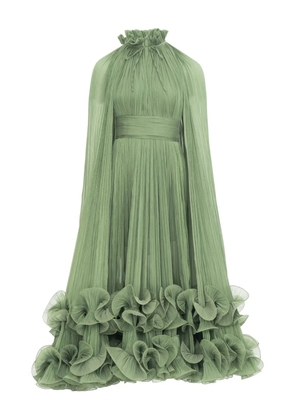 Ana Radu ruffled cape dress - Green
