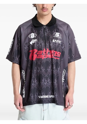 A BATHING APE® flame-print T-shirt - Black