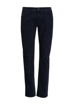 Jacob Cohën contrast-stitching cotton trousers - Black