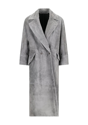 Salvatore Santoro double-breasted suede coat - Grey