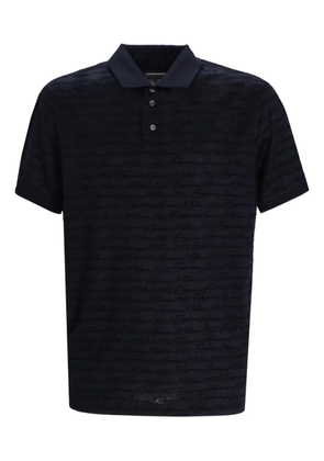 Emporio Armani logo-embossed polo shirt - Black