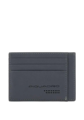 PIQUADRO debossed-logo leather cardholder - Grey