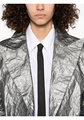 Almaz lamé-effect open-front coat - Silver