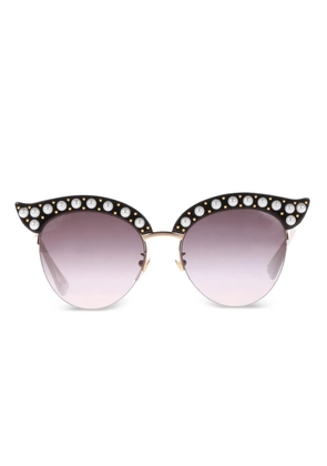 Gucci Eyewear pearl-embellished cat-eye sunglasses - Black