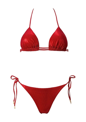 SOFIA ERHAN shimmer triangle bikini - Red