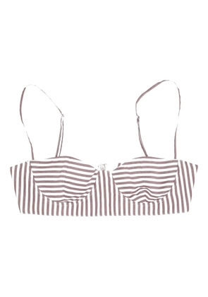 LA ROSE striped bralette - Brown