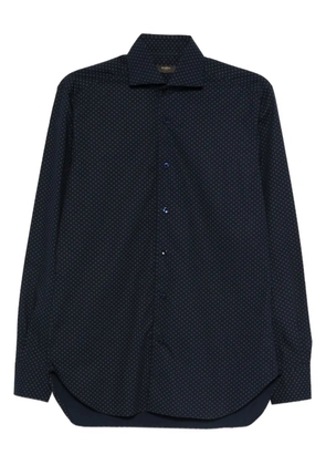 Barba patterned long-sleeved shirt - Blue