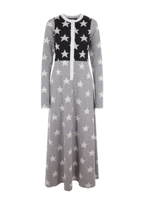 Reward If Found star-print button-front dress - Grey