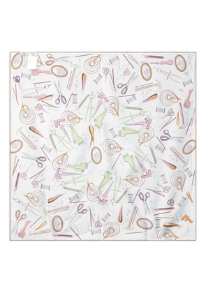 FENDI tools-print scarf - White
