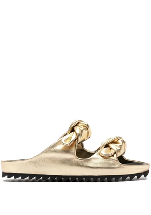 Officine Creative knotted double-strap sandals - Gold