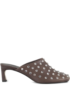Tela 50mm crystal-embellishment mules - Brown