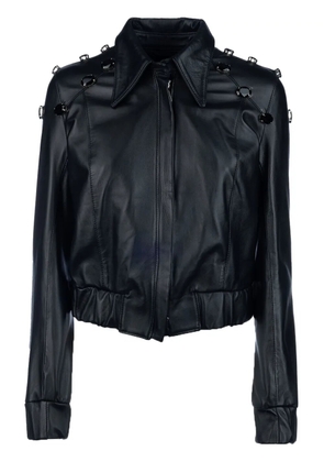 CARLOTTA 2001 rhinestone-studded leather jacket - Black